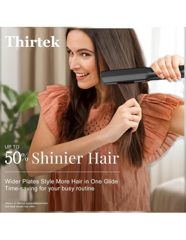 Plancha de Pelo Profesional Thirtek 1.5" Cerámica Titanio LCD