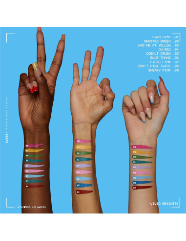 Delineador Líquido Vivid Brights NYX Verde Fantasma 1.77 ml