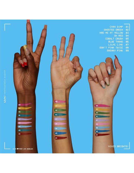 Delineador Líquido Vivid Brights NYX Verde Fantasma 1.77 ml