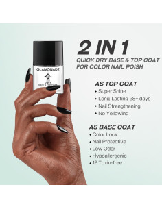 Esmalte de Uñas Base y Top Coat MRV 2 en 1 Secado Rápido 2