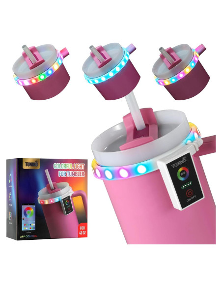 Luces LED decorativas TUNIKO para taza Stanley 40oz, control APP