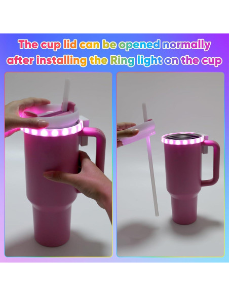 Luces LED decorativas TUNIKO para taza Stanley 40oz, control APP