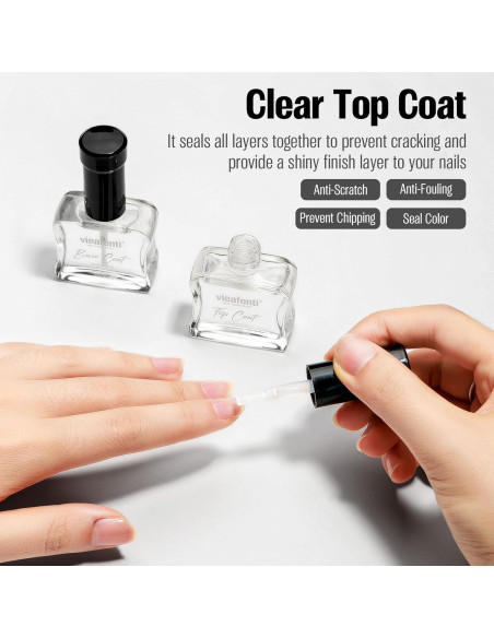 Esmalte de Uñas Capa Base y Superior Vieafenti 15ml Secado Rápido