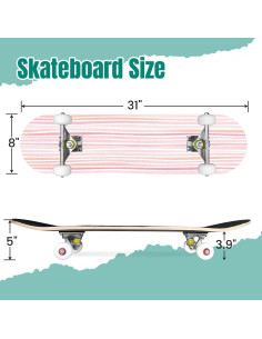 Patineta Completa UHMLTCRBOD 31x8 Doble Kick Arce 7 Capas 2