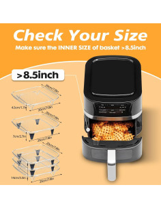 Rack Apilable de Acero Inoxidable para Freidora de Aire 21x14.5cm 2