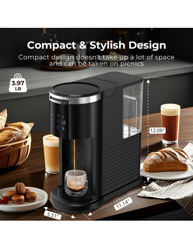 Cafetera de Goteo Havato 2 en 1 Compacta Negra 1 Taza