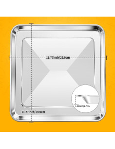 Bandeja para Horno Tostador GCQ 30.5 cm Acero Grado Alimenticio 2