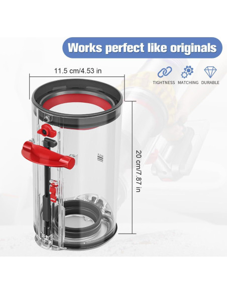 Cubo de Polvo y Filtro para Aspiradora Dyson V11 V15 DrRobor