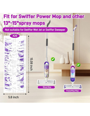 20 Almohadillas Desechables Microfibra PoTiCota para Trapeador