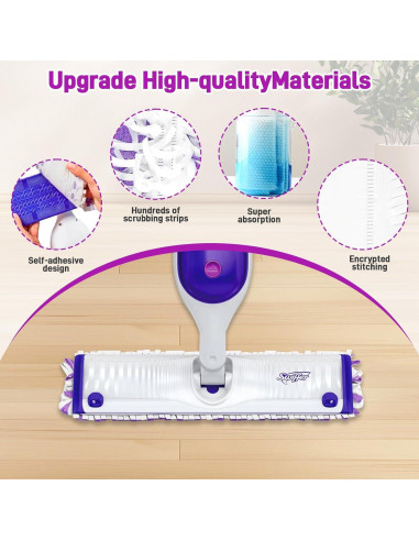 20 Almohadillas Desechables Microfibra PoTiCota para Trapeador