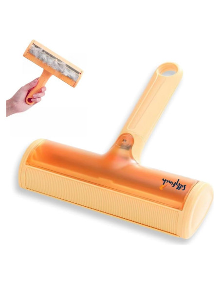 Rodillo Quitapelos Reutilizable Yixin para Mascotas Naranja - Multi-Superficie