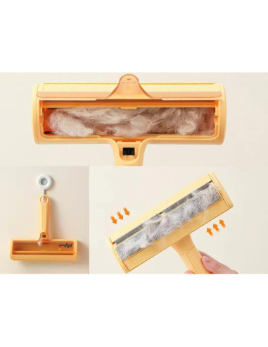 Rodillo Quitapelos Reutilizable Yixin para Mascotas Naranja - Multi-Superficie