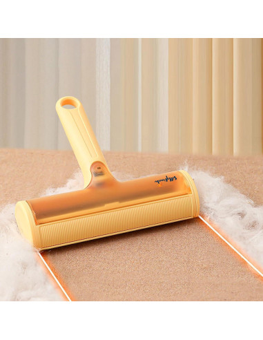 Rodillo Quitapelos Reutilizable Yixin para Mascotas Naranja - Multi-Superficie