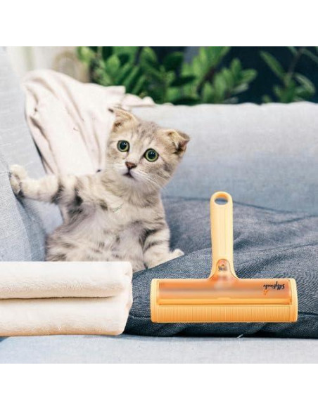 Rodillo Quitapelos Reutilizable Yixin para Mascotas Naranja - Multi-Superficie