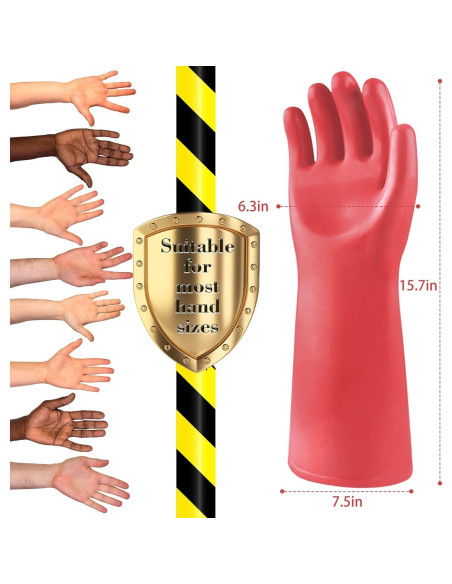 Guantes Aislantes Eléctricos Rojo 1.8mm 12kVAC/22kVDC - BL2149-A