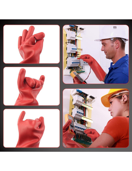 Guantes Aislantes Eléctricos Rojo 1.8mm 12kVAC/22kVDC - BL2149-A