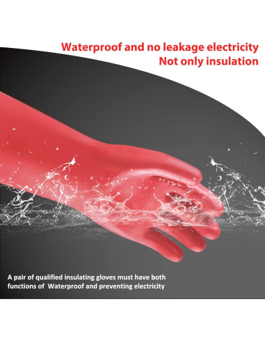 Guantes Aislantes Eléctricos Rojo 1.8mm 12kVAC/22kVDC - BL2149-A