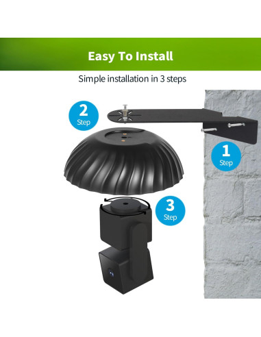 Soporte de Pared LONNKY con Cubierta Impermeable para WYZE Cam Pan V3 - Negro