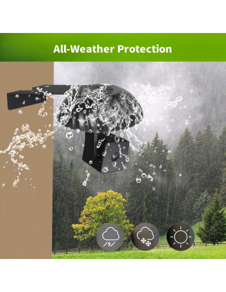 Soporte de Pared LONNKY con Cubierta Impermeable para WYZE Cam Pan V3 - Negro