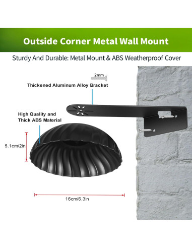 Soporte de Pared LONNKY con Cubierta Impermeable para WYZE Cam Pan V3 - Negro