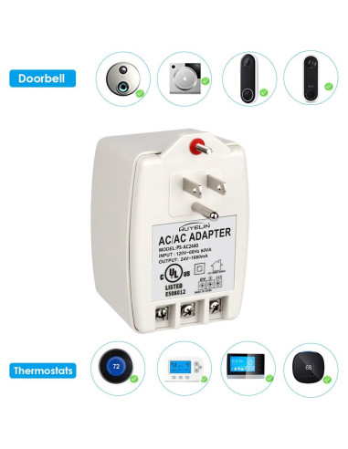 Transformador 24VAC 40VA WUYELIN para Timbres y Termostatos