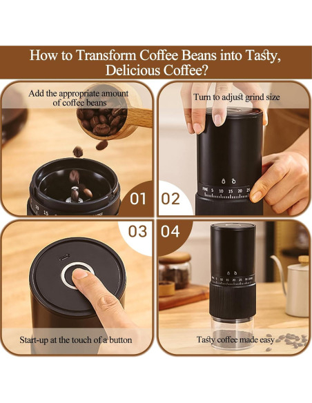 Molino de café portátil Pobugy CFT-212 recargable 30 ajustes Molino de café portátil Pobugy CFT-212 recargable 30 ajustes