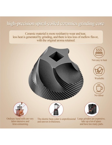 Molino de café portátil Pobugy CFT-212 recargable 30 ajustes