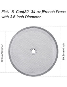 Filtros de Repuesto para Prensa Francesa Boao - 6 Piezas Acero Inoxidable 10.16 cm 2