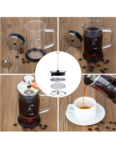 Filtros de Repuesto para Prensa Francesa Boao - 6 Piezas Acero Inoxidable 10.16 cm