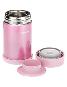 Tarro de Comida Aislado Zojirushi 482.8 ml Rosa Acero Inoxidable 2