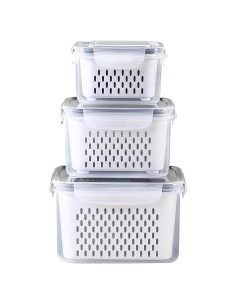 Juego de 3 Contenedores de Almacenamiento Ronanemon 0.8L a 3.1L