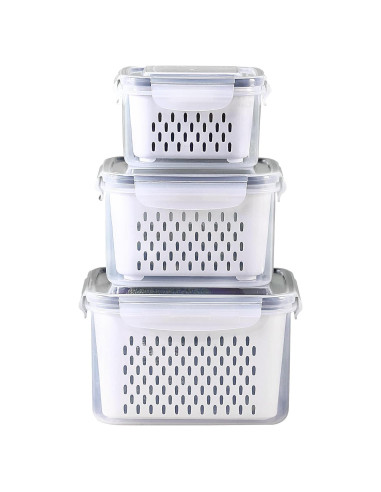 Juego de 3 Contenedores de Almacenamiento Ronanemon 0.8L a 3.1L