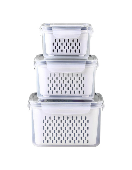 Juego de 3 Contenedores de Almacenamiento Ronanemon 0.8L a 3.1L