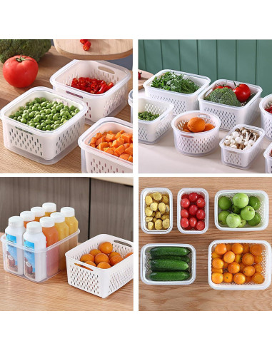 Juego de 3 Contenedores de Almacenamiento Ronanemon 0.8L a 3.1L