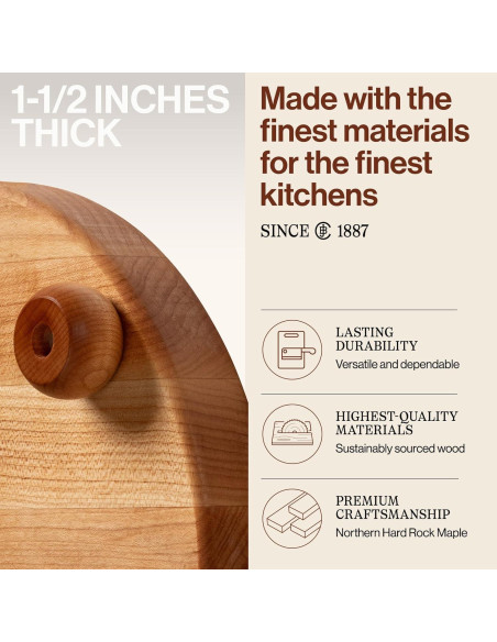 Tabla de Cortar Redonda de Madera de Arce John Boos 30.5 cm