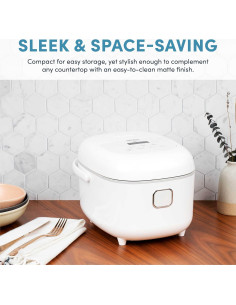 Cocedor de Arroz AROMA ARC-7604 8 Tazas Inducción 2Qt Blanco 2