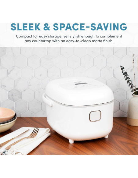 Cocedor de Arroz AROMA ARC-7604 8 Tazas Inducción 2Qt Blanco