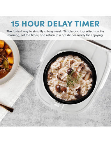 Cocedor de Arroz AROMA ARC-7604 8 Tazas Inducción 2Qt Blanco