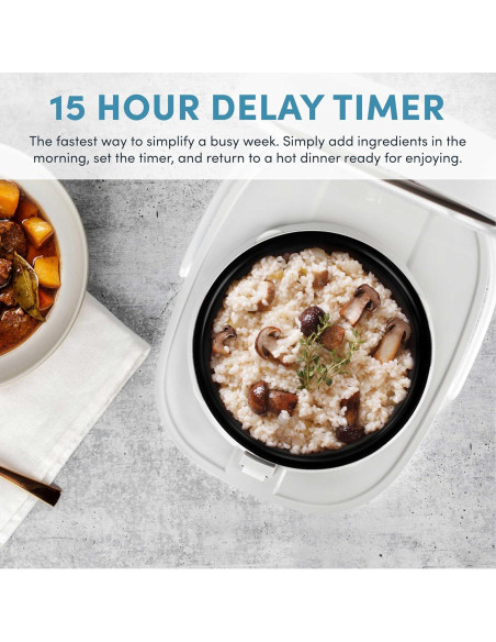 Cocedor de Arroz AROMA ARC-7604 8 Tazas Inducción 2Qt Blanco