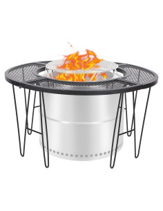 Mesa de Fuego Plegable Lineslife 89 cm Redonda de Hierro