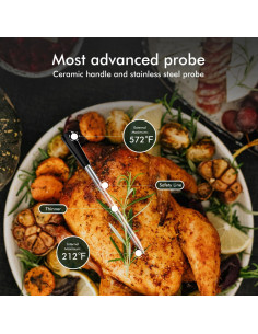 Termómetro de Carne Inalámbrico NIGOGOR 4 Probetas Bluetooth 2