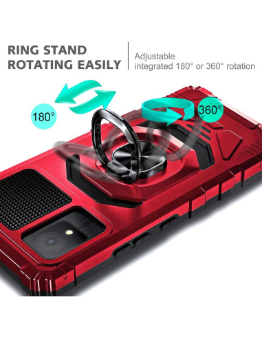 Funda protectora TCL K11 T432W con soporte de anillo Rojo