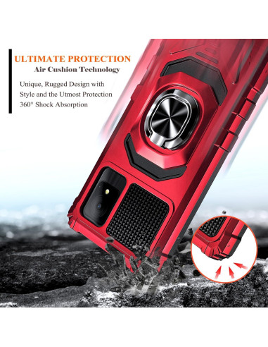 Funda protectora TCL K11 T432W con soporte de anillo Rojo