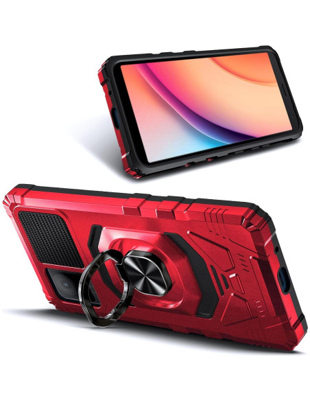 Funda protectora TCL K11 T432W con soporte de anillo Rojo
