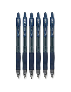 Bolígrafos de Gel Pilot G2 Punta Fina Azul Marino - Paquete de 6