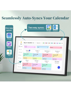 Calendario Digital de Pared BQQJDD 21.5" Pantalla Táctil 2025 2