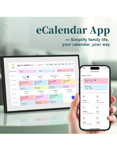 Calendario Digital de Pared BQQJDD 21.5" Pantalla Táctil 2025