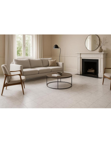 Azulejo de Mármol Carrara Tenedos 30.48x30.48 cm Mate