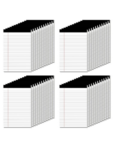 Bloc de Notas Legales Nichela 5x8" 48 Paquete 30 Hojas 80GSM