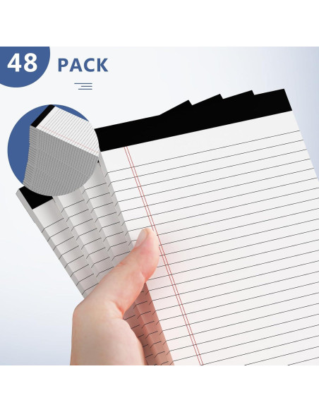 Bloc de Notas Legales Nichela 5x8" 48 Paquete 30 Hojas 80GSM